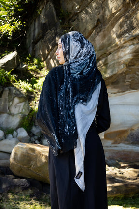 Black Marble- Printed Modal Hijab