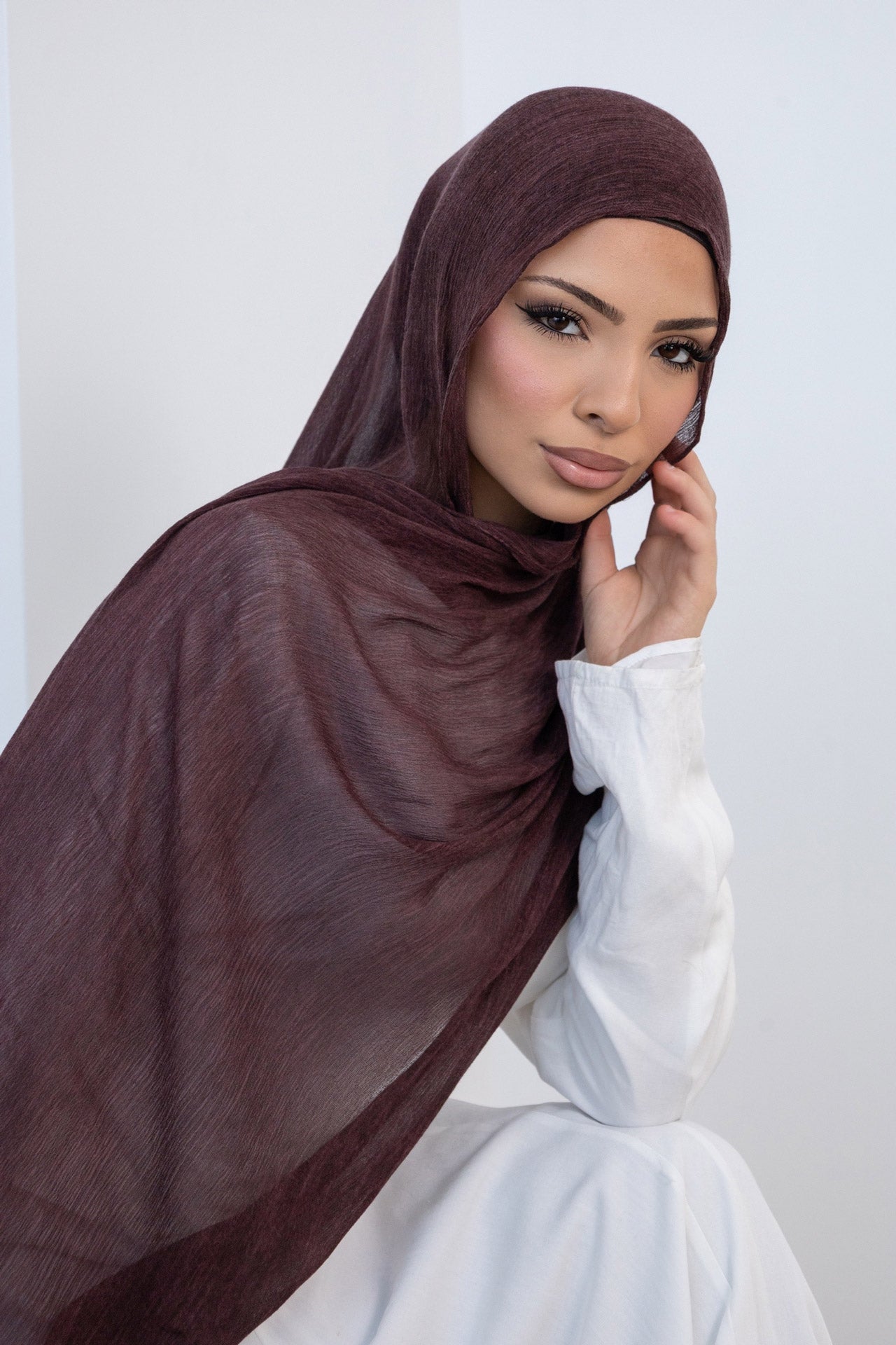 Plum Textured Hijab