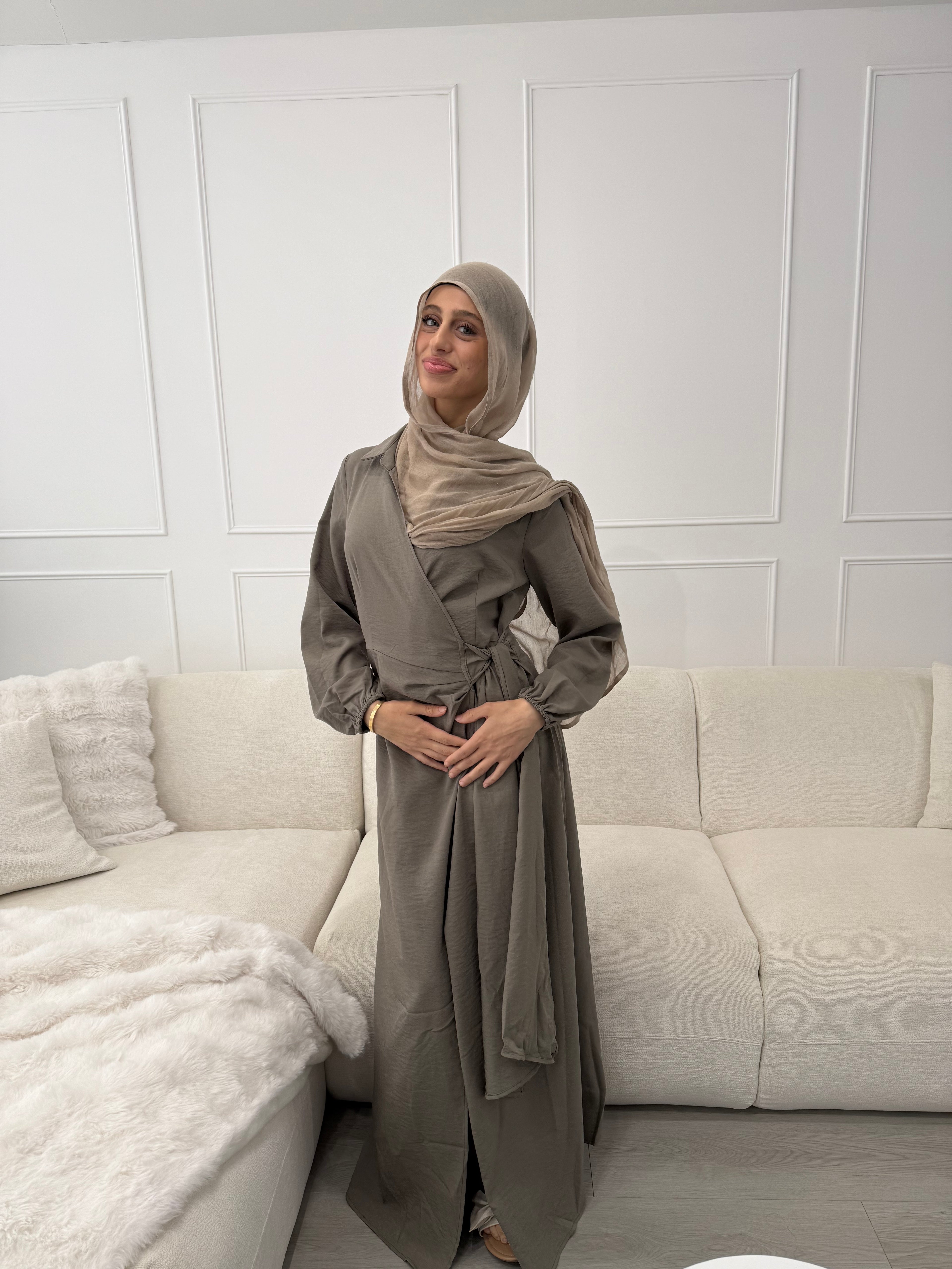 Aya Wrap Dress- Olive