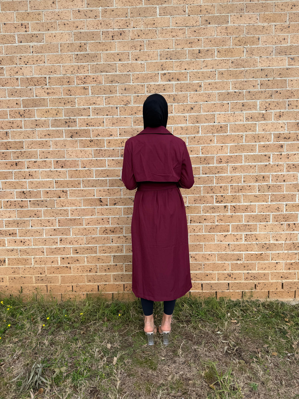 Sarah Trench Coat- Maroon
