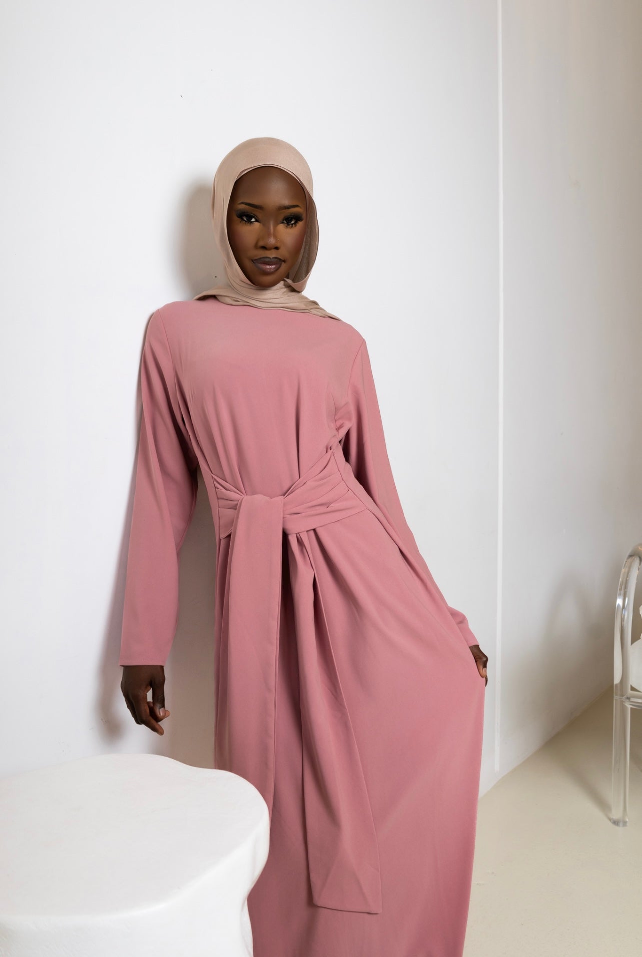 Azra Tie Waist Set - Deep Dusty Rose