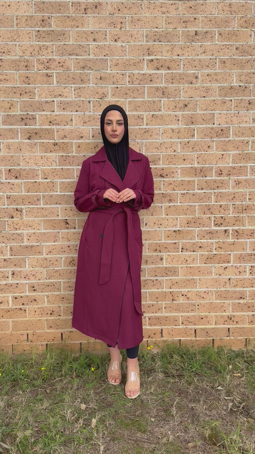 Sarah Trench Coat- Maroon