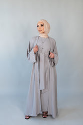 Azra Tie Waist Set - Grey